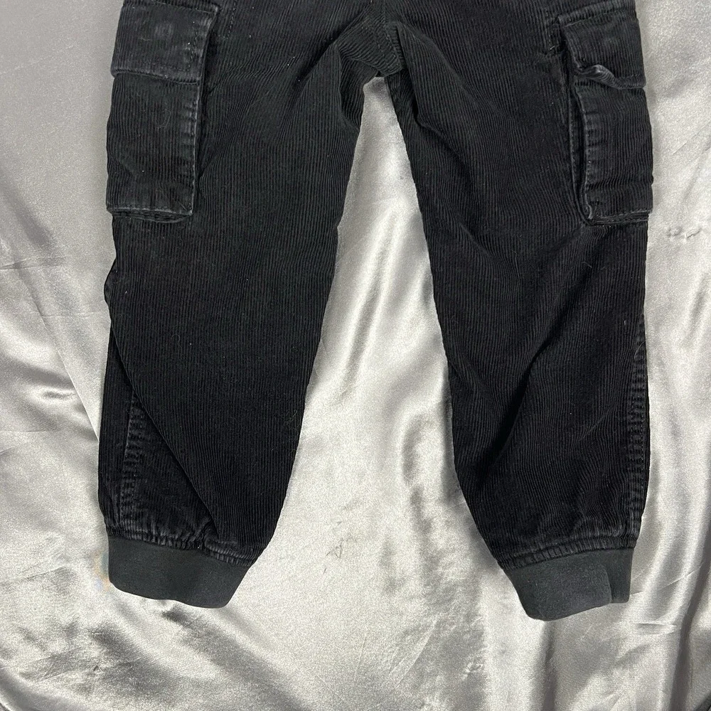 Baby GAP Cargo Pants Toddler 4‎ Years Lined Black Corduroy Pull-On Joggers Cozy